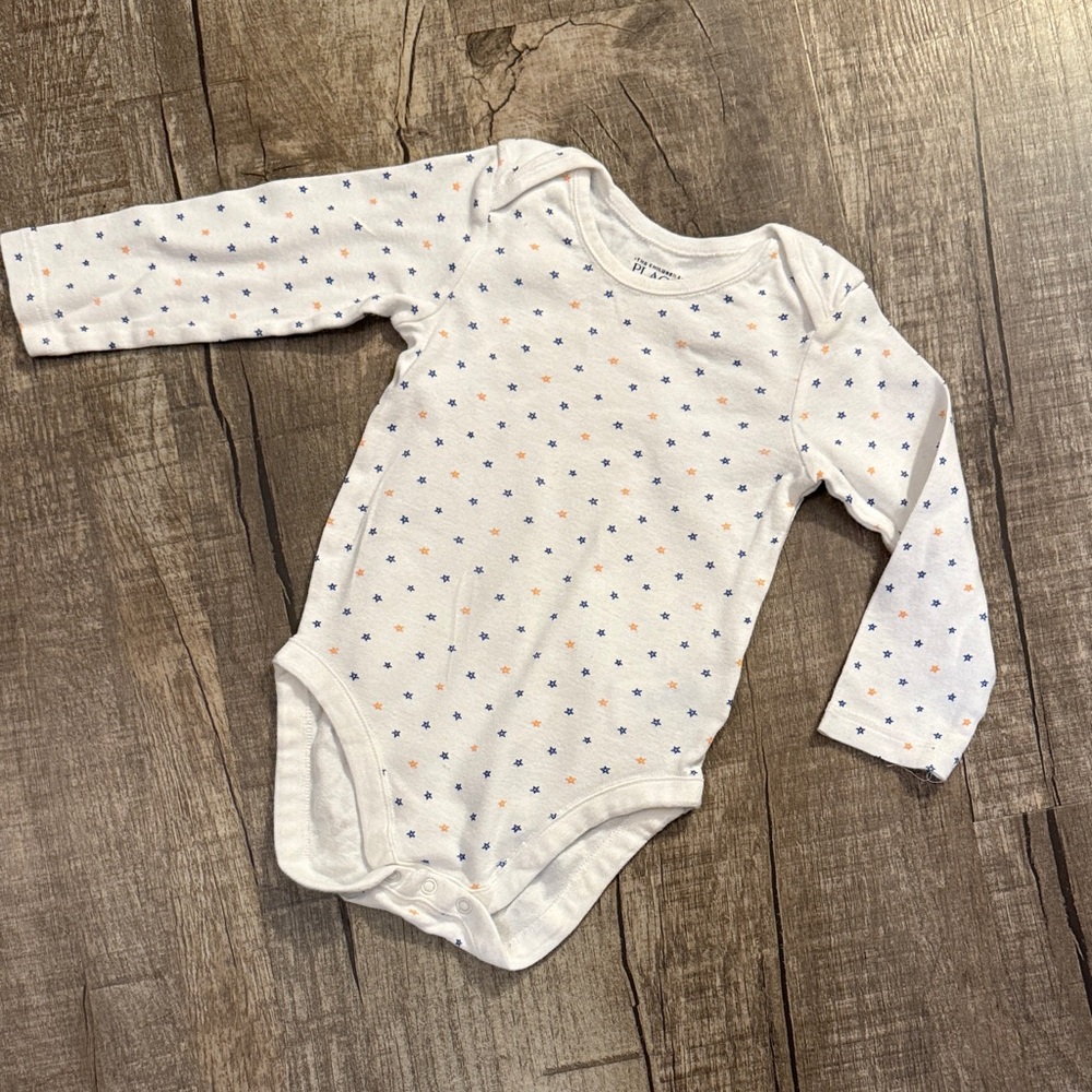 10/$10 Place White Bodysuit with Colorful Dots 12-18 months